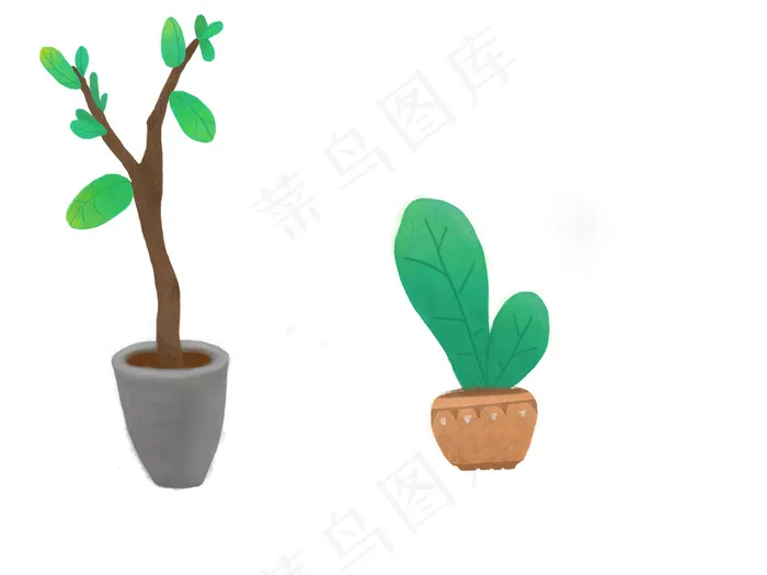 盆栽绿色植物元素psd模版下载