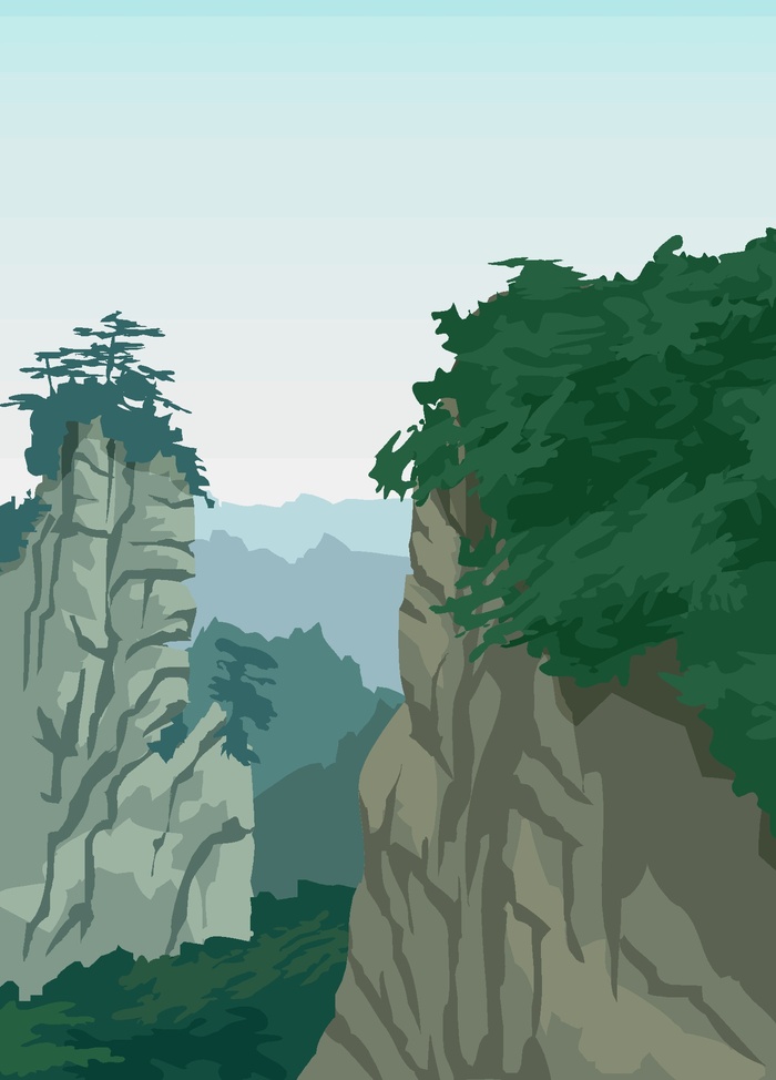 绿色卡通风动画动漫素描写实海报名片图片素材背景27