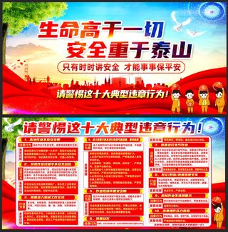 安全生产十大典型违章行为知识展板