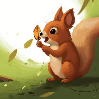 松鼠松果动物卡通插画素材背景