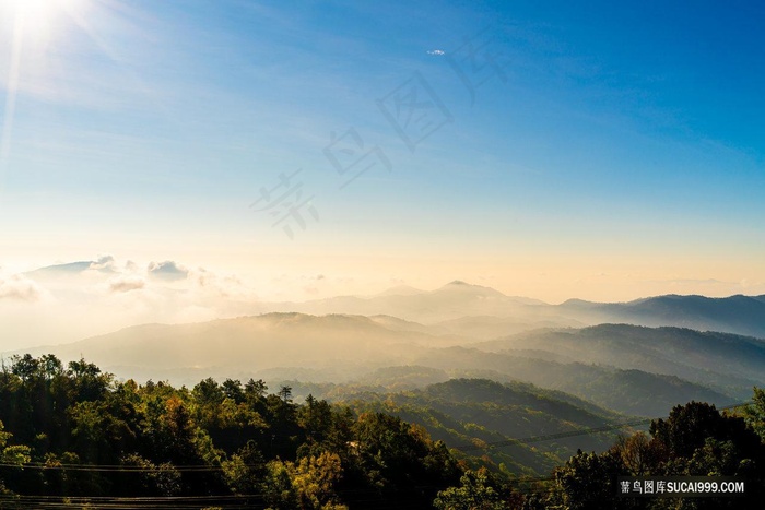 日出美景美丽的群山峻岭山川云海山峰云雾