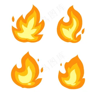 黄色火焰卡通图片