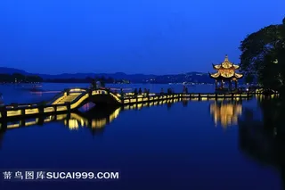 西湖美丽的夜景风光