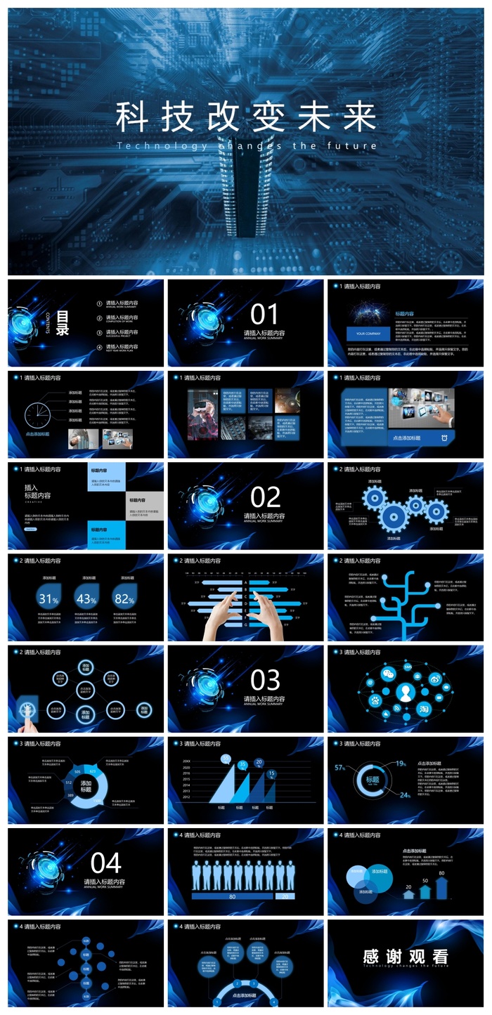 科技改变未来行业通用PPT模板