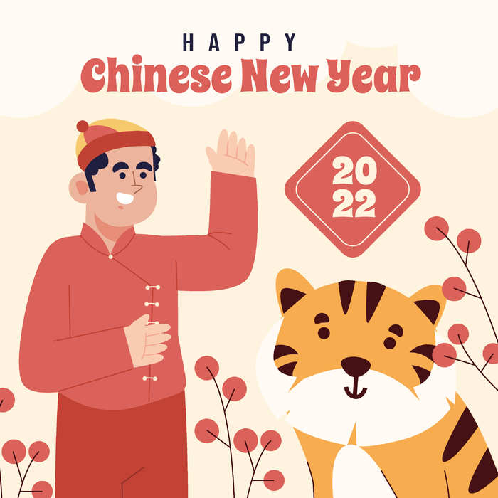 新年虎年中国风人物插画ai矢量模版下载