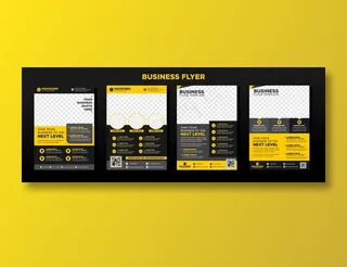 宣传页商业黄色黑色模板