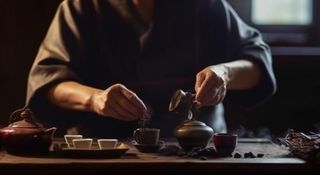 泡茶实物场景摄影背景