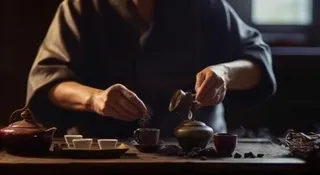 泡茶实物场景摄影背景