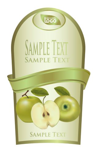 青苹果异型不干胶标签瓶贴纸