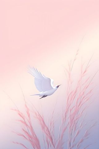 渐变紫粉色鸟背景