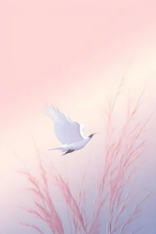 渐变紫粉色鸟背景