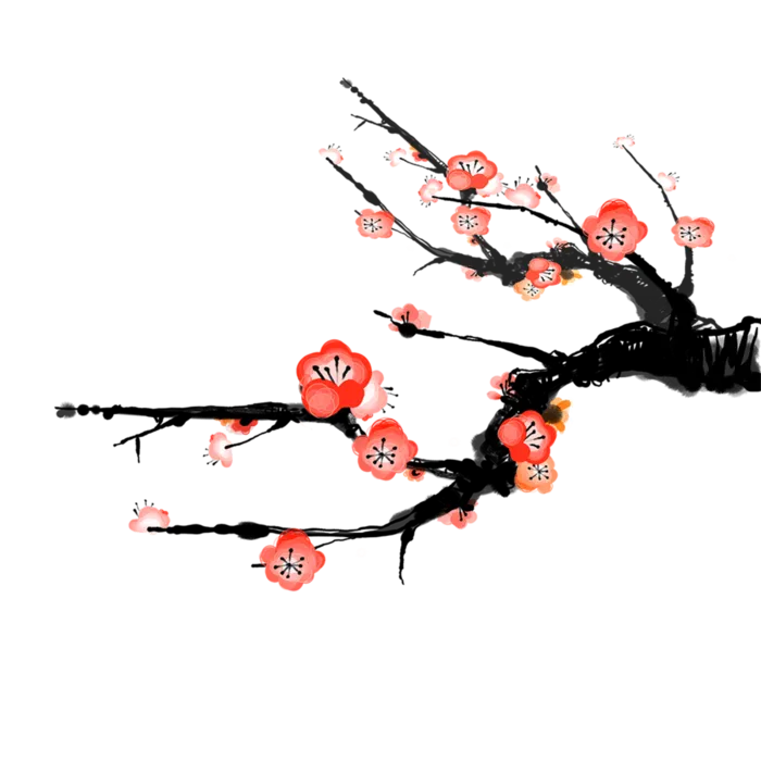 中国风国画水墨花卉素材