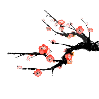 中国风国画水墨花卉素材