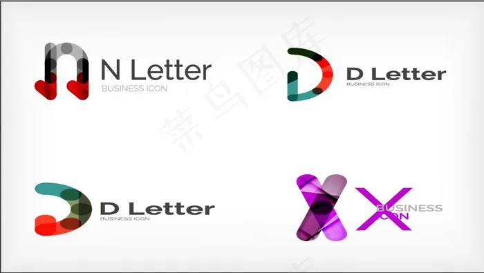 生活字母图标ai矢量模版下载
