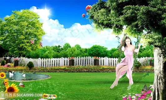 公园美景韩式自然背景 公园美景韩式自然背景