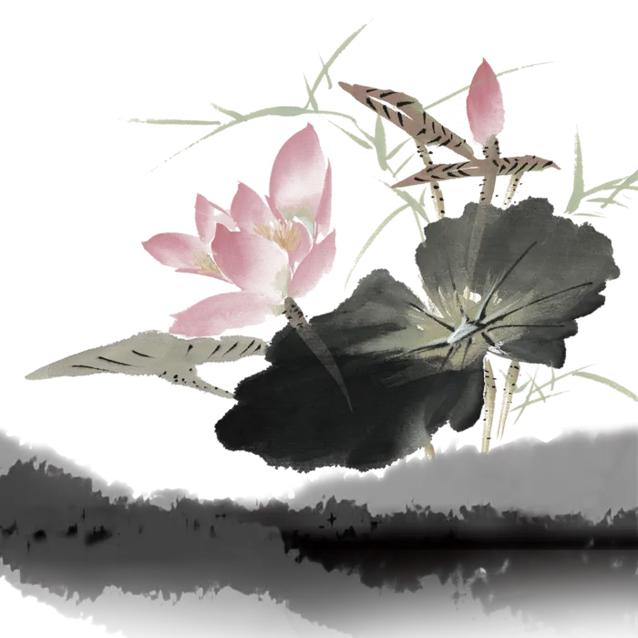 中国风水墨画花卉素材