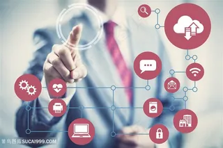 点击图标的商务人士高清图