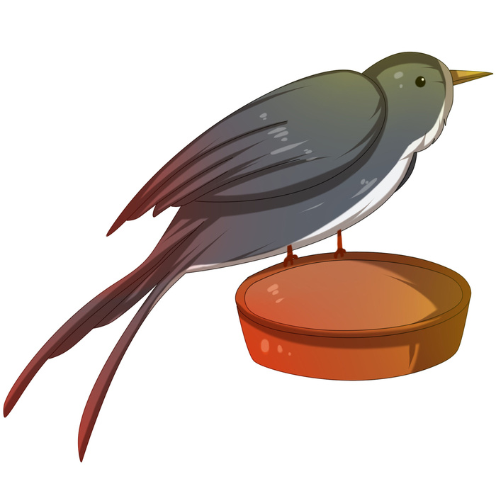 水彩手绘春季春天柳树柳条枝条小鸟小燕子元素PSD设计素材PNG图片