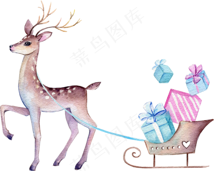 水彩插画-小鹿4