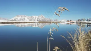 山脚下的湖泊景观