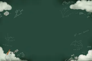 简约黑板可爱云朵banner背景