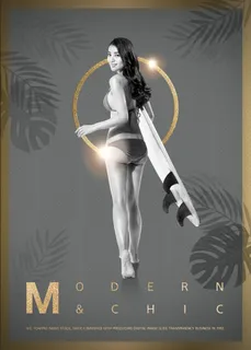 时尚金色游衣美女淘宝店铺海报 时尚金色游衣美女淘宝店铺海报