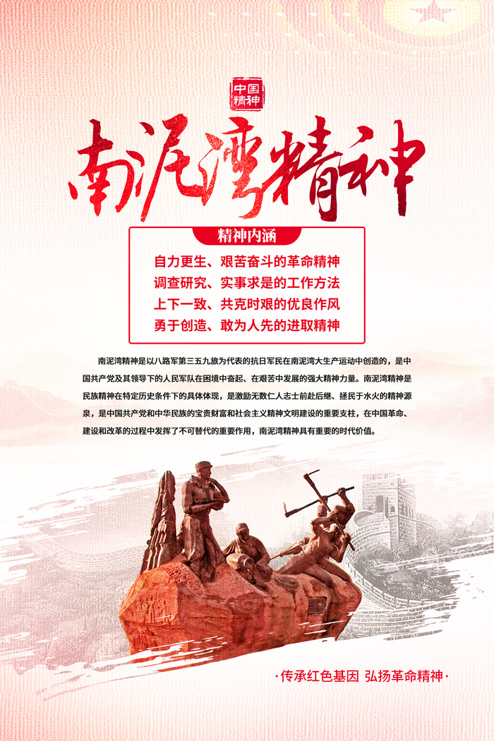 南泥湾精神红色文化海报设计