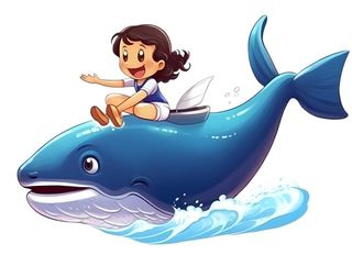 海豚海浪人物免抠