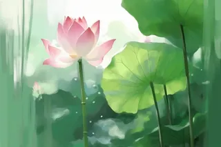 国风荷花水墨节气背景