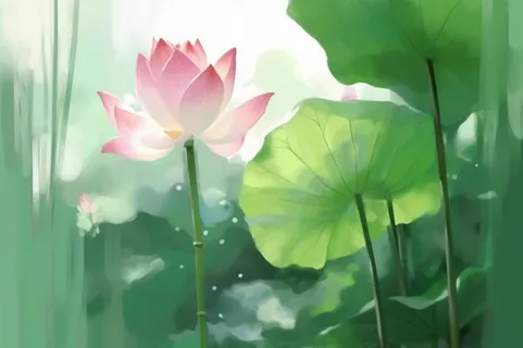 国风荷花水墨节气背景 国风荷花水墨节气背景