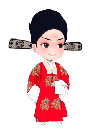 卡通京剧戏剧人物脸谱插画PNG图片 国潮中国风Q版戏剧人物PS素材