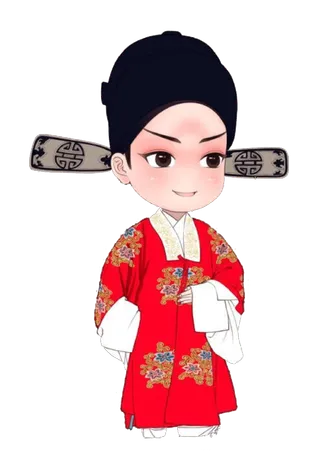 卡通京剧戏剧人物脸谱插画PNG图片 国潮中国风Q版戏剧人物PS素材