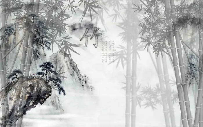 新中式背景墙psd模版下载