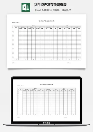 货币资产及存货调查表excel模板