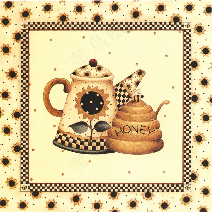 唯美复古茶壶艺术挂画