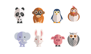 可爱卡通小动物图标免抠