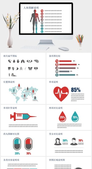 医学医疗图表图标PPT素材包
