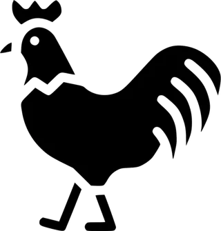 公鸡剪影图标卡通现代农业