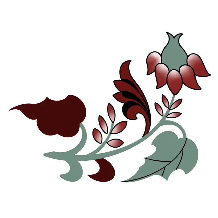 复古中国风国潮敦煌花纹花草插画手绘装饰小元素PSD素材psd模版下载