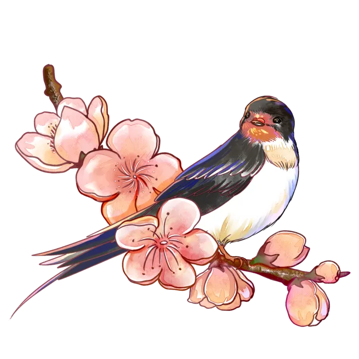 清明元素卡通春天清明节晚春绿色