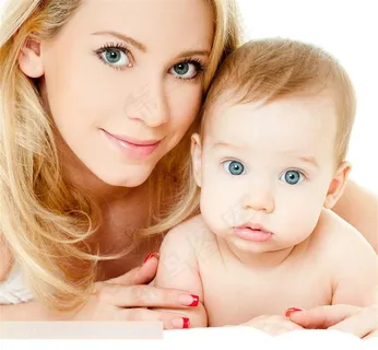 母亲和婴儿系列 - 抱着宝宝的幸福母亲