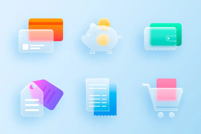 网页科技企业磨砂玻璃质感图标iconeps,ai矢量模版下载