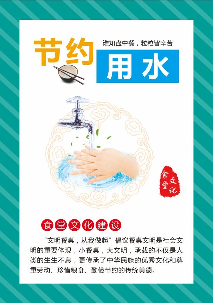 节约用水海报cdr矢量模版下载