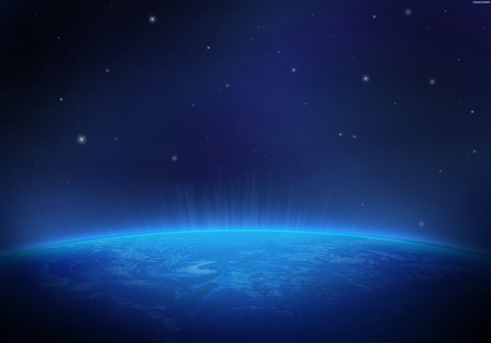 蓝色地球星空科技背景
