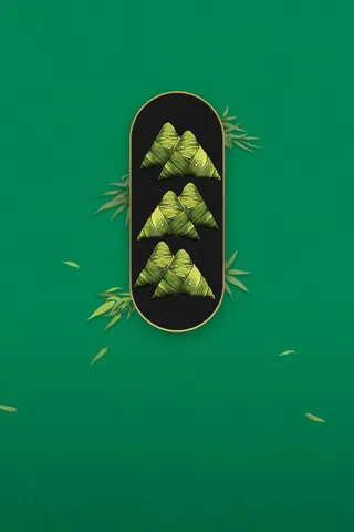 端午绿色简约粽子海报背景