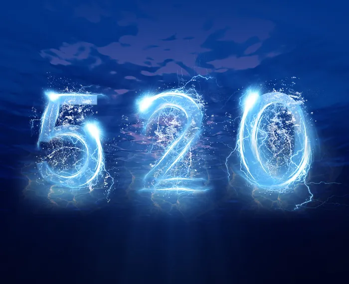 水晶立体数字520我爱你psd模版下载
