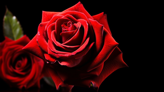 红色玫瑰花细节特写摄影图 