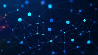 蓝色科技几何形线条点黑色背景