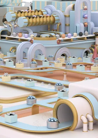 圣诞节3D建模礼品工厂