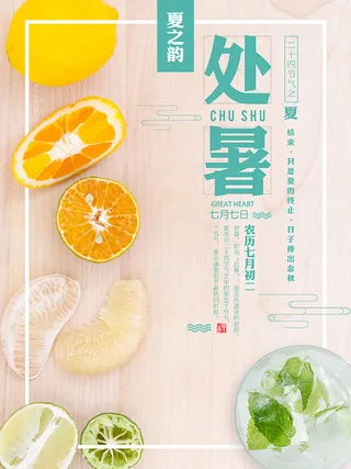 二十四节气处暑国风海报